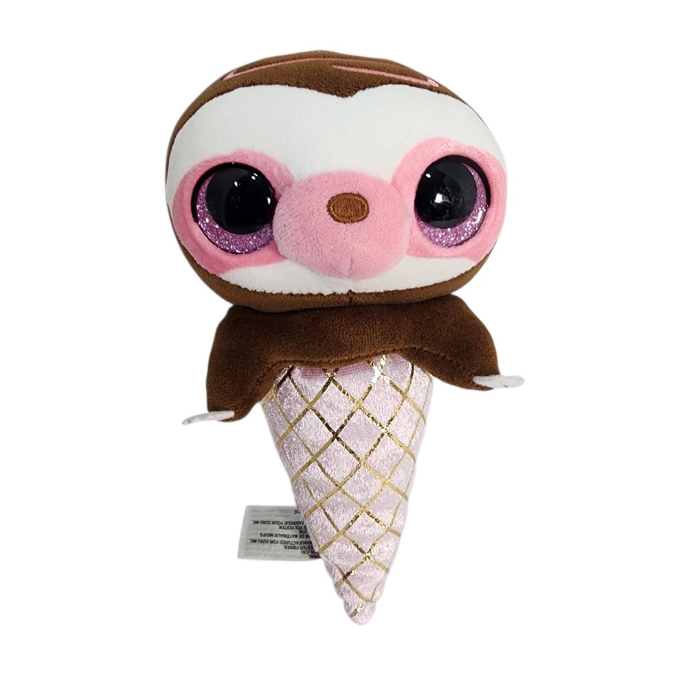Zuru Plush‎ Sloth Ice Cream Cone Stuffed Animal Toy Pink Sparkle